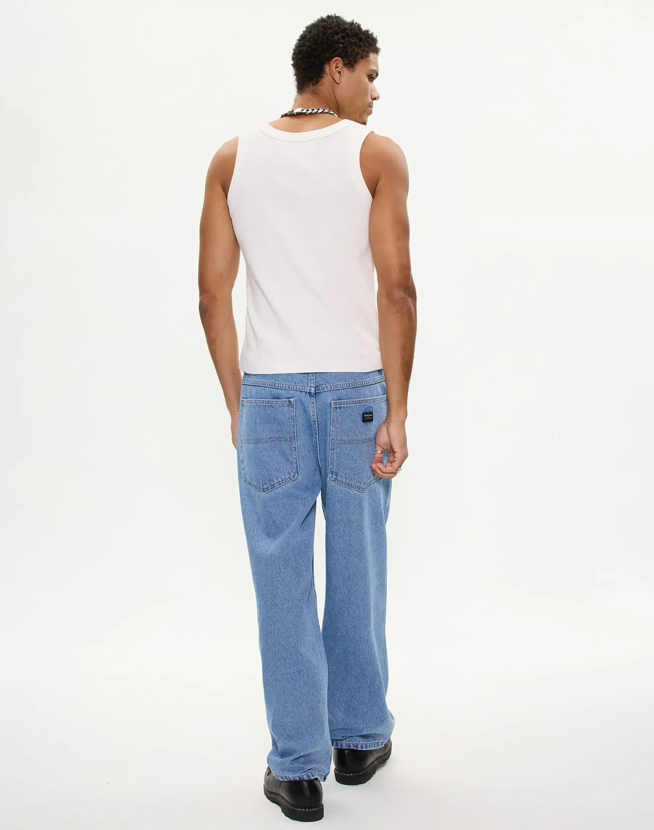 A5 Larry Baggy Denim Jeans - Light Vintage Indigo - Image 4