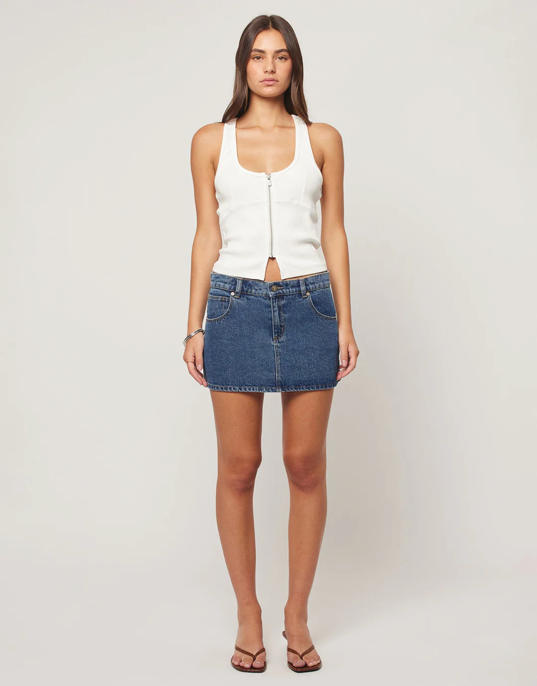 99 Bella Denim Skirt - Mid Blue - Image 3