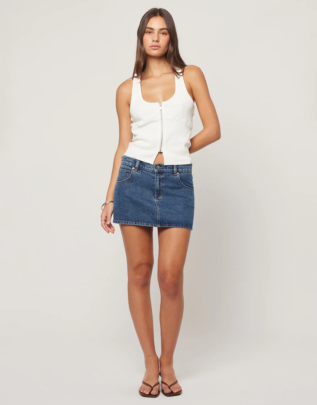 99 Bella Denim Skirt - Mid Blue - Image 4