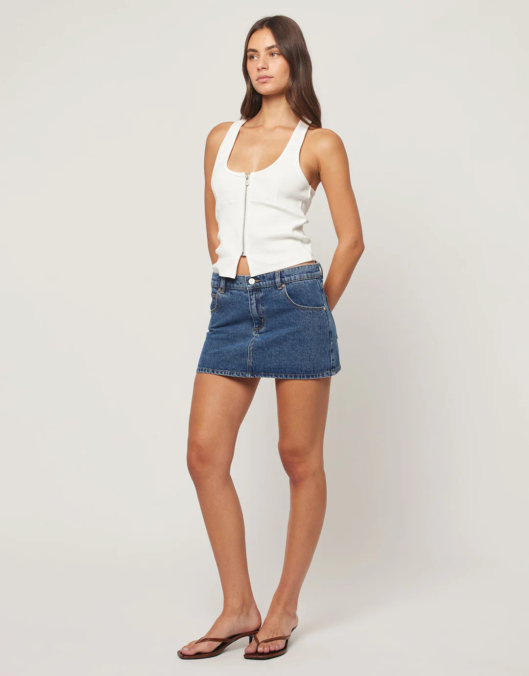 99 Bella Denim Skirt - Mid Blue - Image 5
