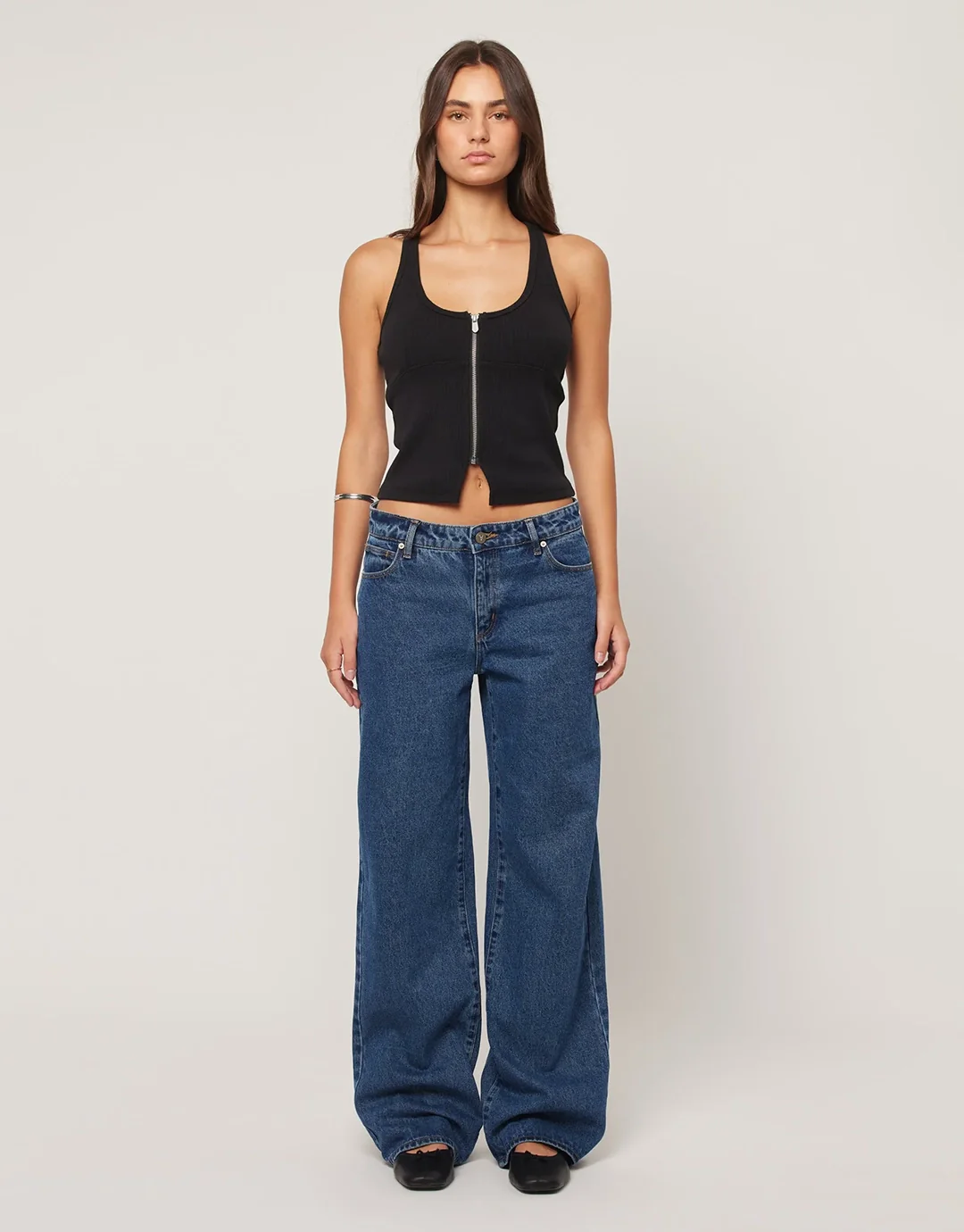 99 Bella Low Baggy Jeans - Mid Blue - Image 3