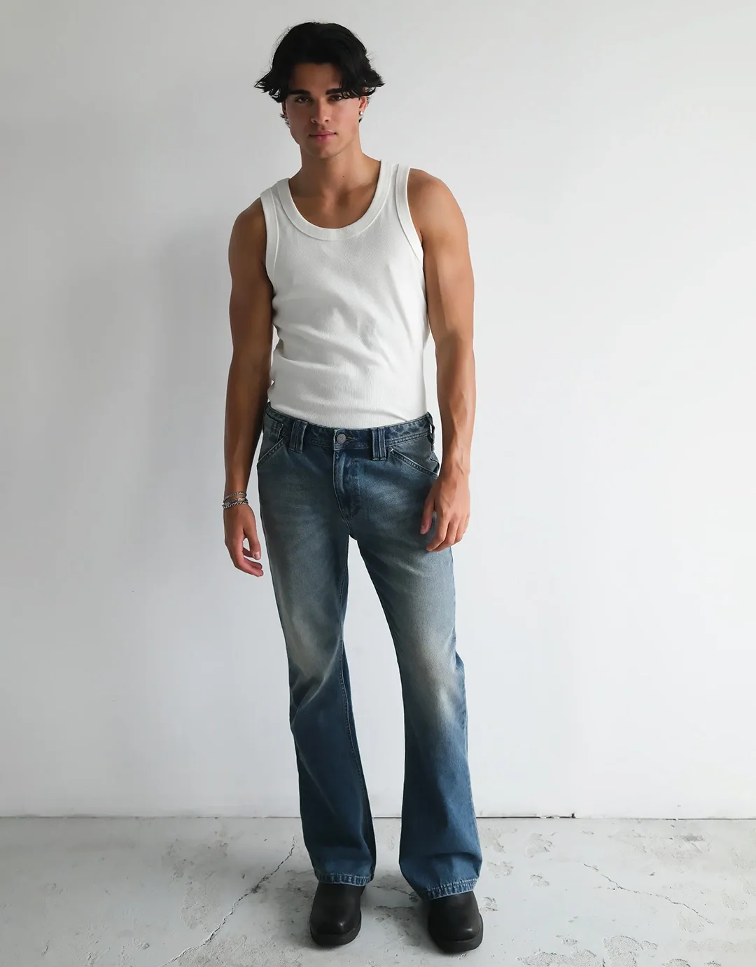 A4 Flare Kendrick Denim Jeans - Washed Blue - Image 2