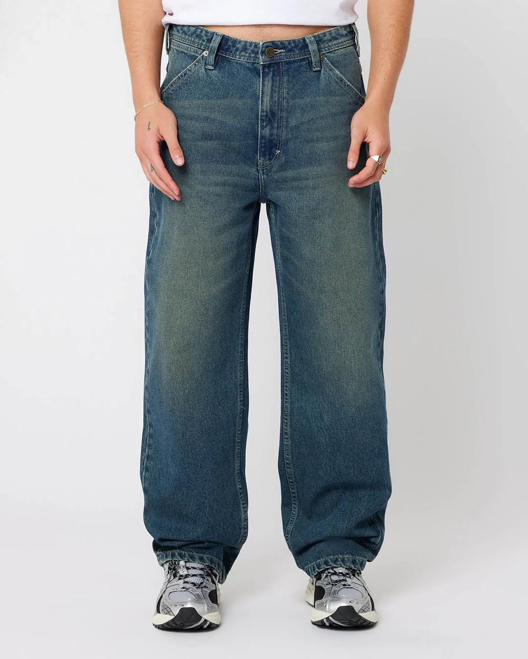 A5 Erik Baggy Denim Jeans Dark Blue - Dark Blue - Image 3