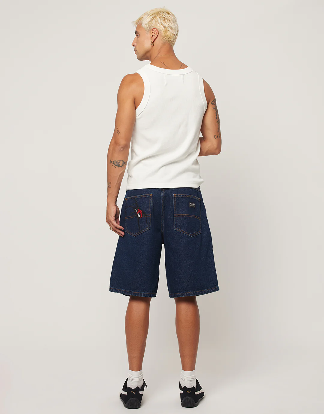 A5 Miles Embroidered Baggy Denim Shorts - Miles - Image 3