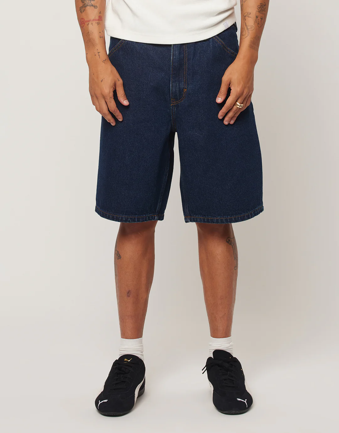 A5 Miles Embroidered Baggy Denim Shorts - Miles - Image 4