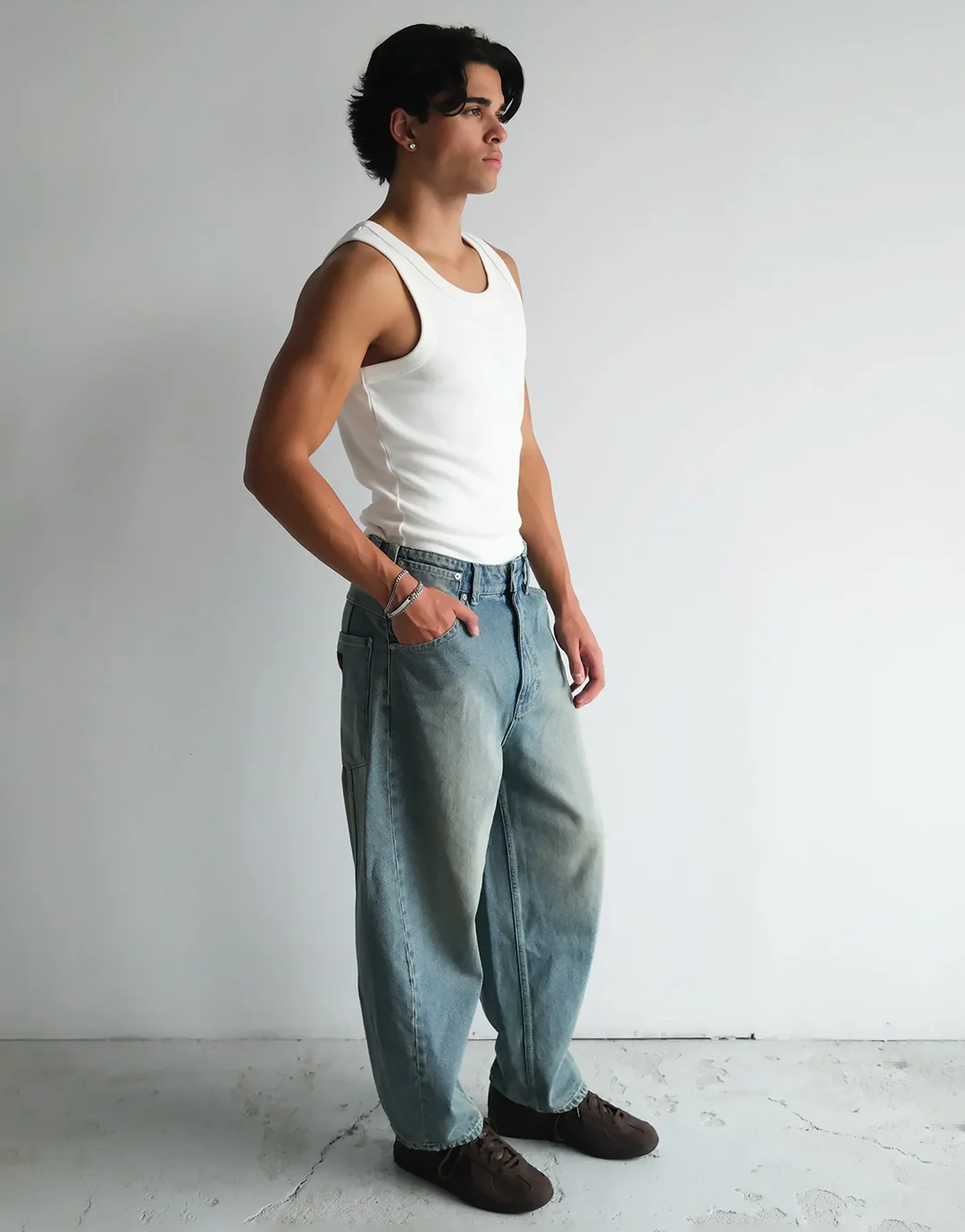 A6 Carson Big Cocoon Denim Jeans - Washed Blue - Image 3