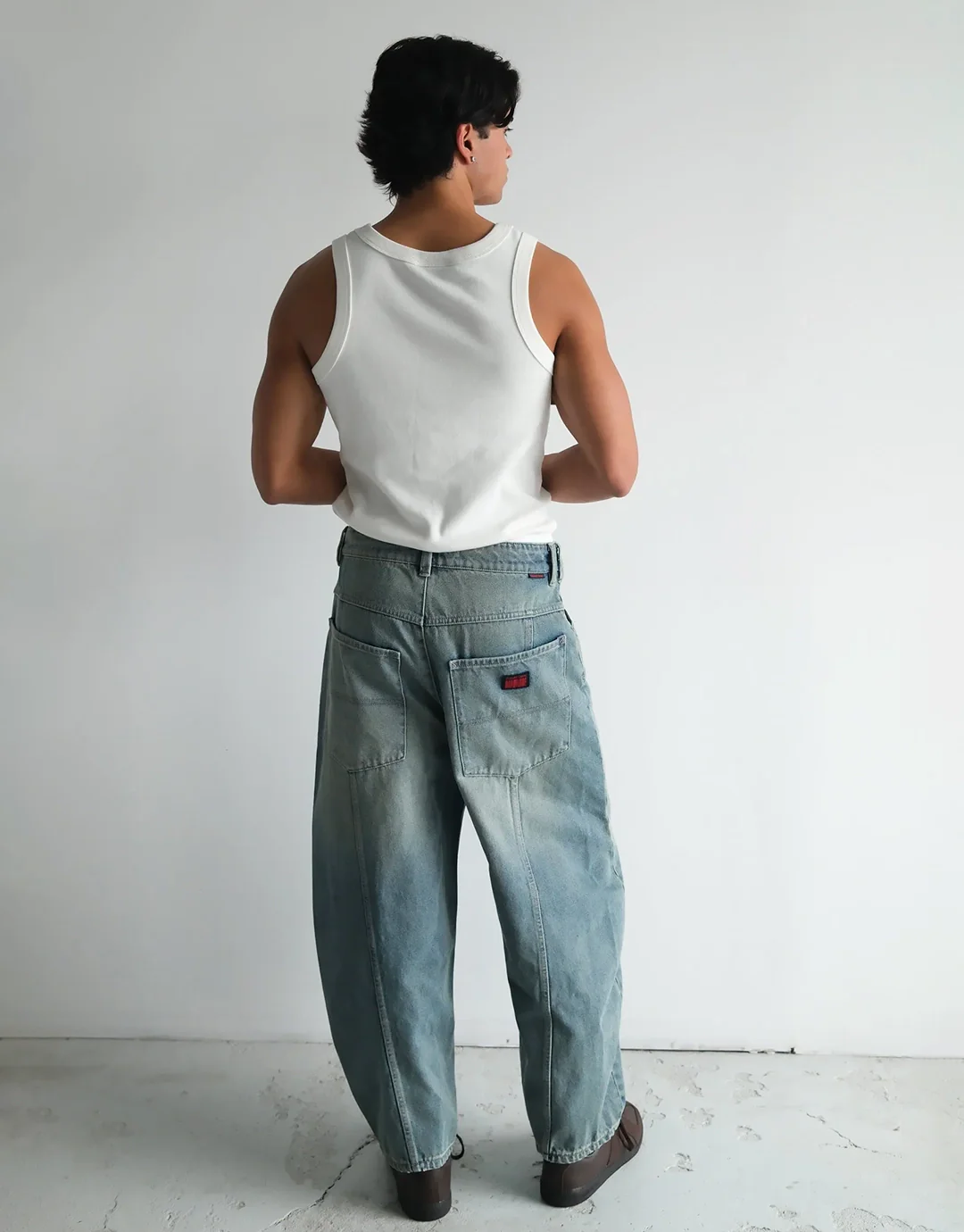 A6 Carson Big Cocoon Denim Jeans - Washed Blue - Image 5