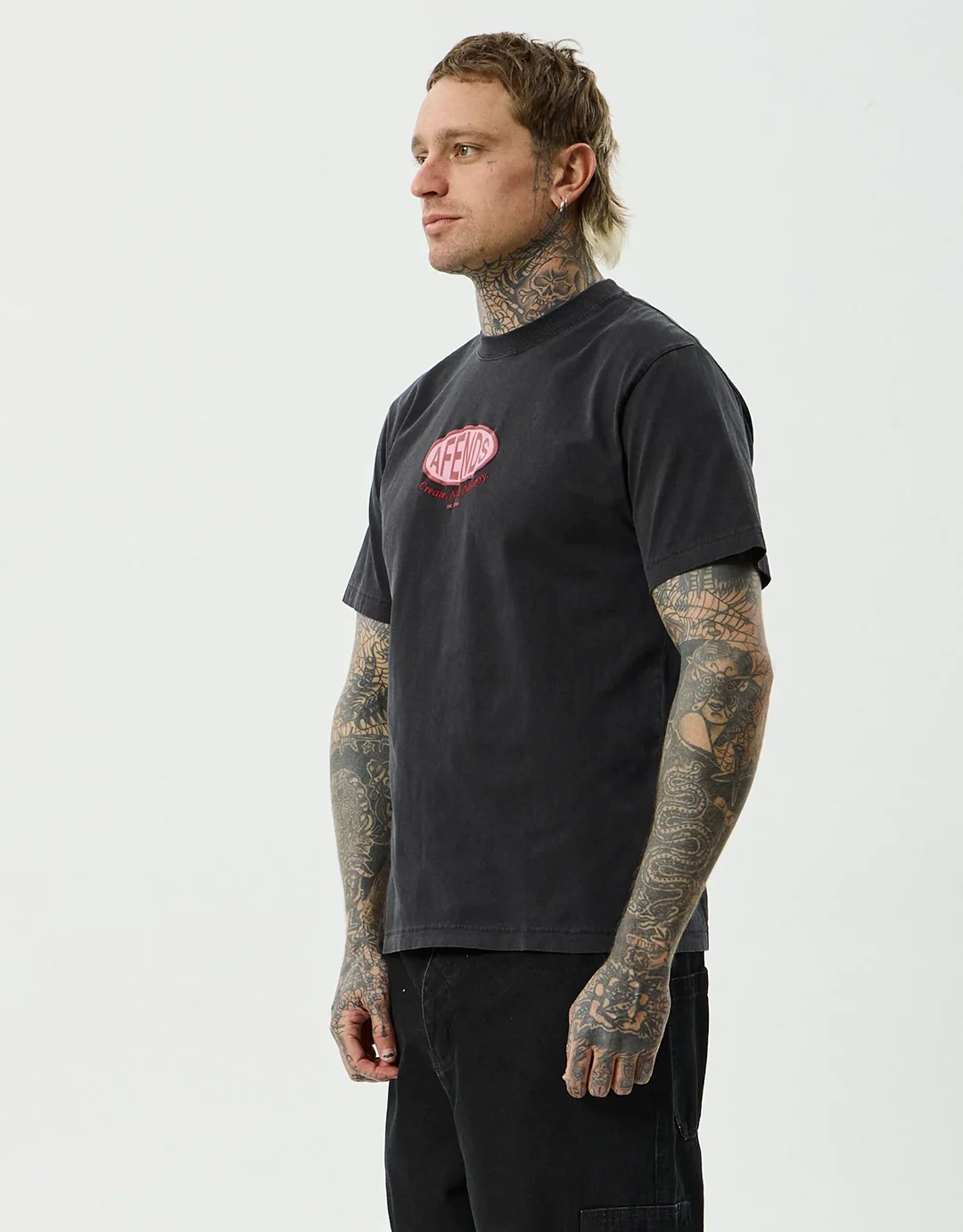 Destroyed Retro T-Shirt - Stone Black - Image 4