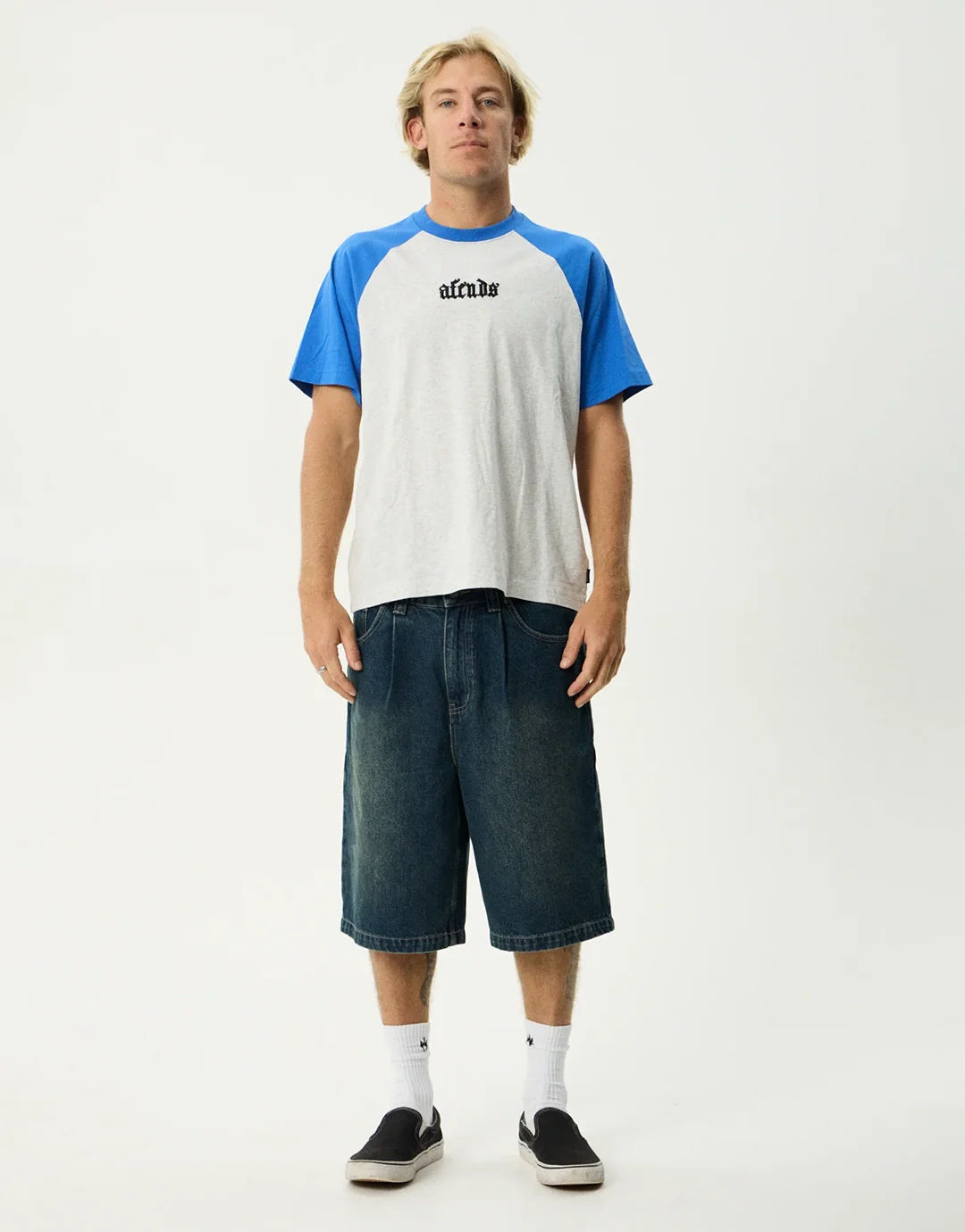 Drop Zone Heavyweight Raglan T-Shirt- Grey Marle - Grey Marle - Image 3