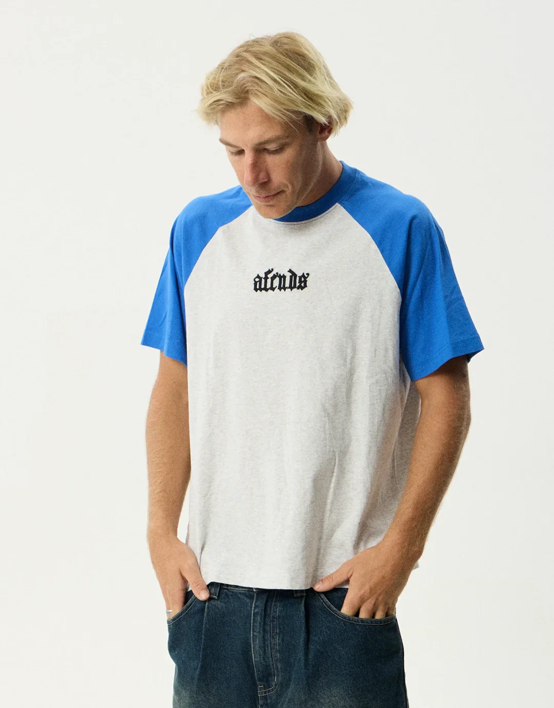 Drop Zone Heavyweight Raglan T-Shirt- Grey Marle - Grey Marle - Image 4