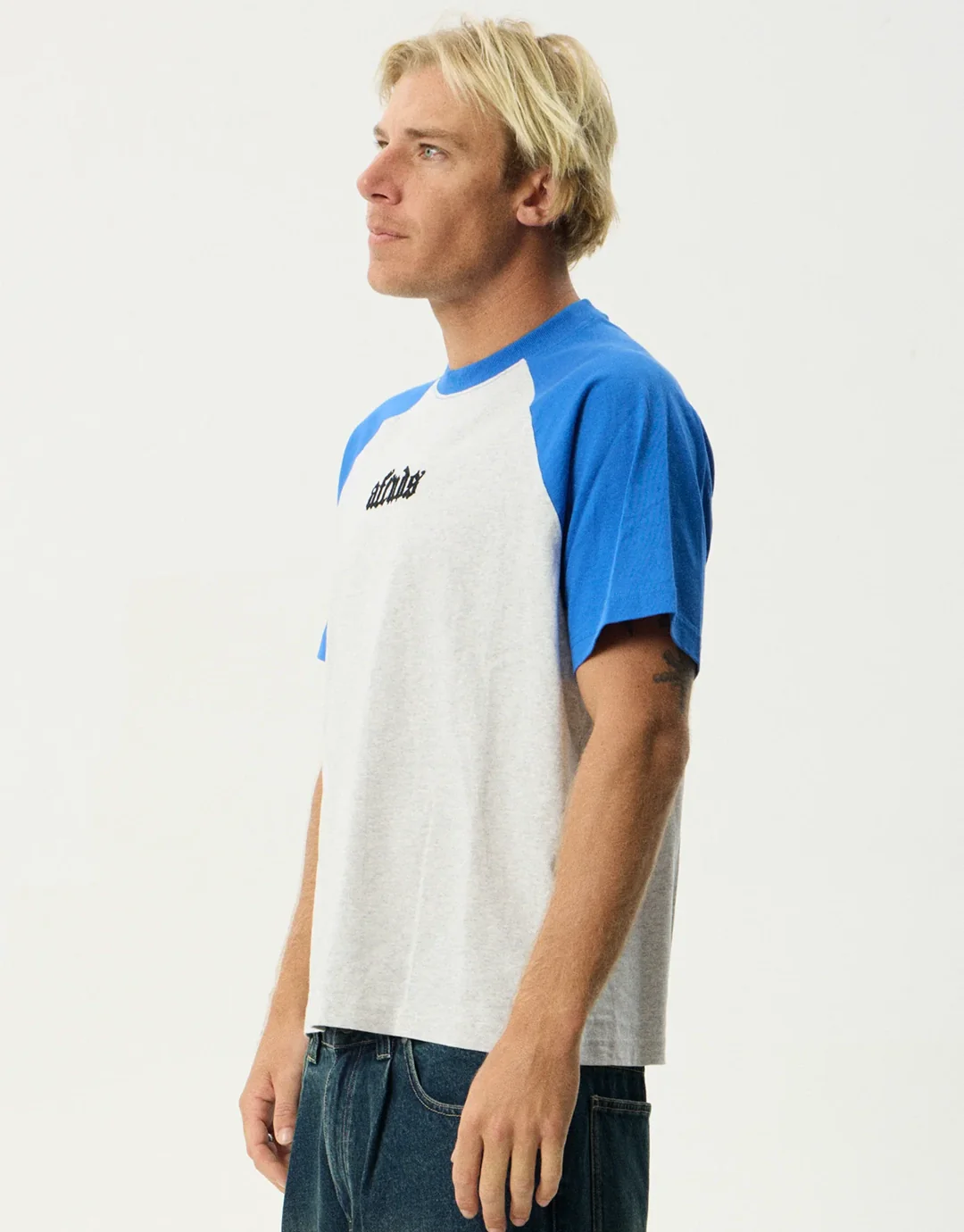 Drop Zone Heavyweight Raglan T-Shirt- Grey Marle - Grey Marle - Image 6