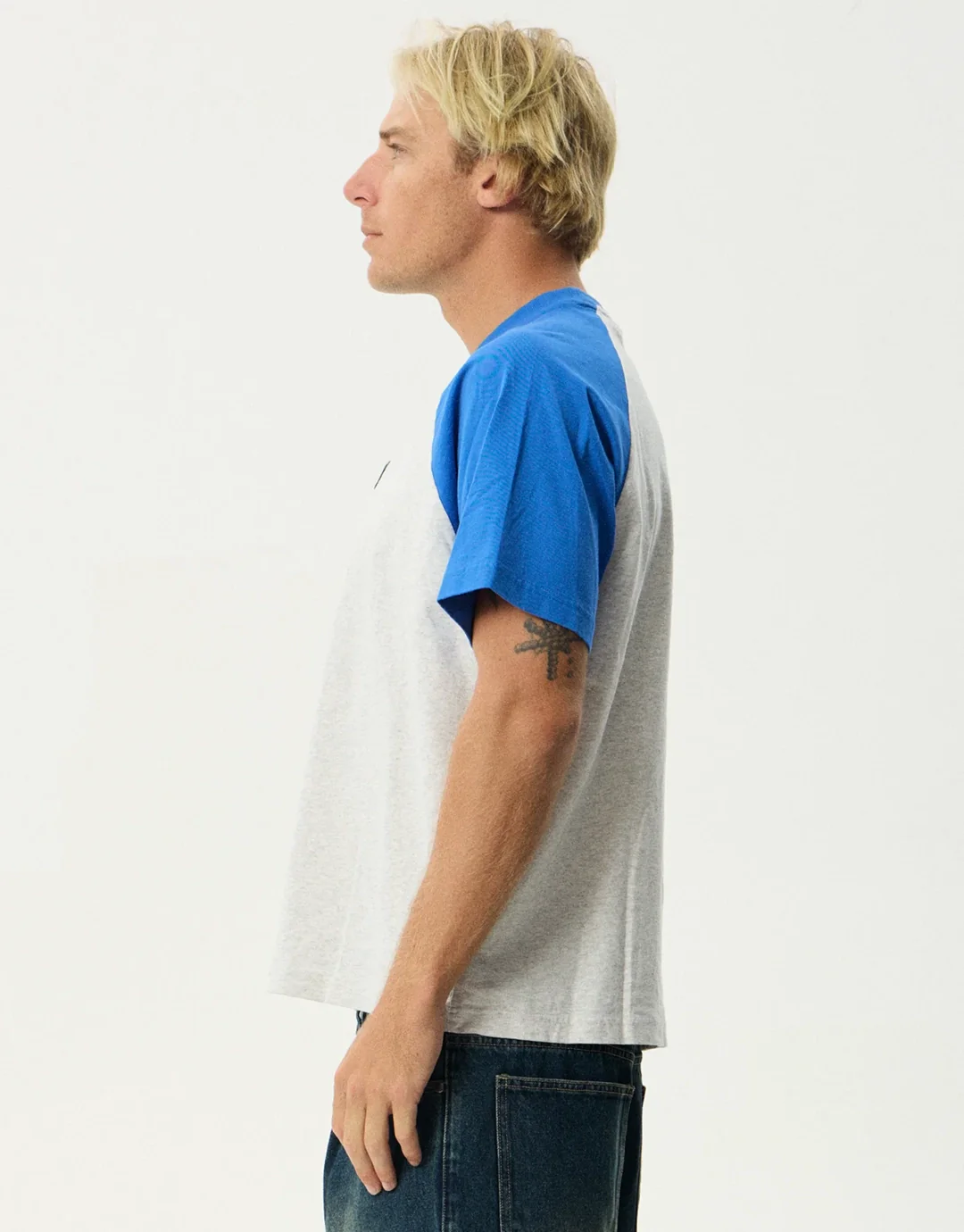 Drop Zone Heavyweight Raglan T-Shirt- Grey Marle - Grey Marle - Image 7