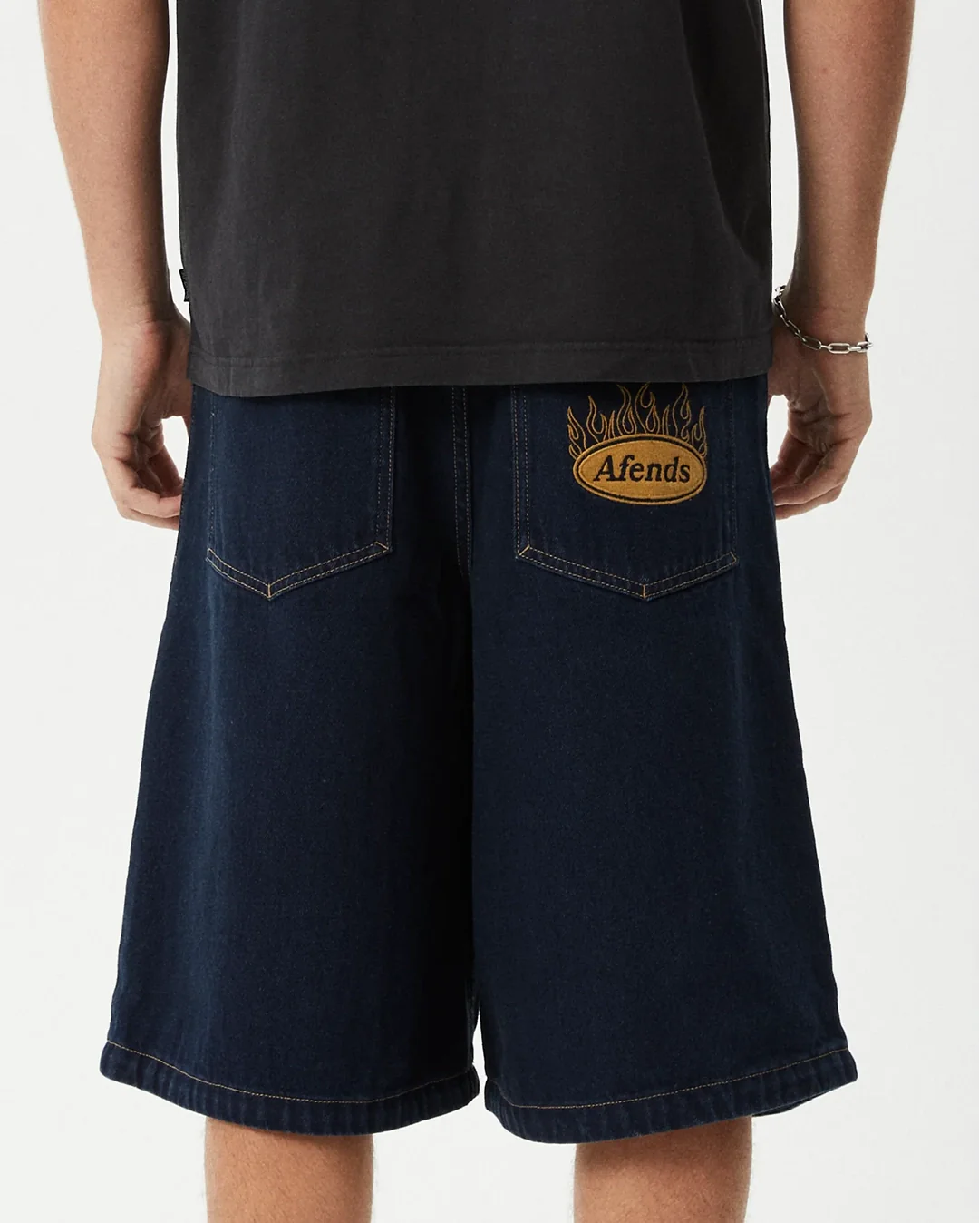Fast Forward 24" Ultra Baggy Denim Pleated Shorts - Ink - Image 5