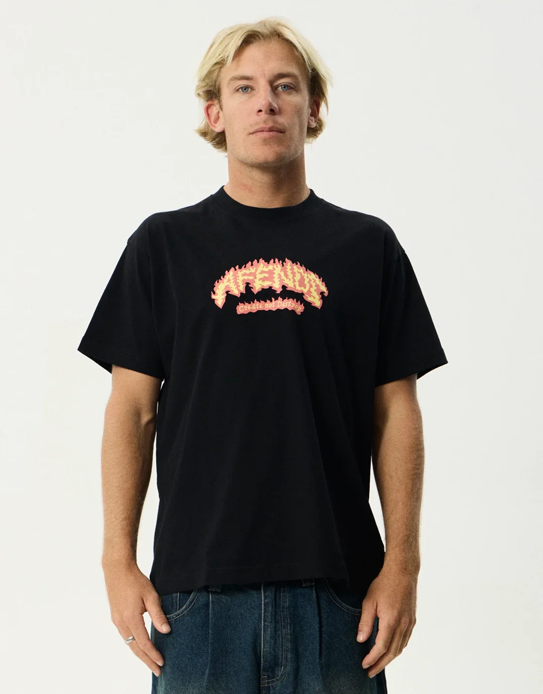 Flame On Boxy T-Shirt - Black - Image 3