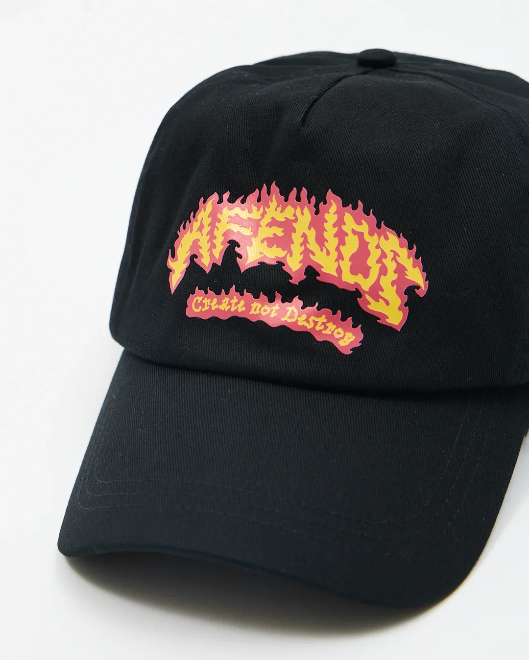Flame On Five Panel Cap - Black - Image 2