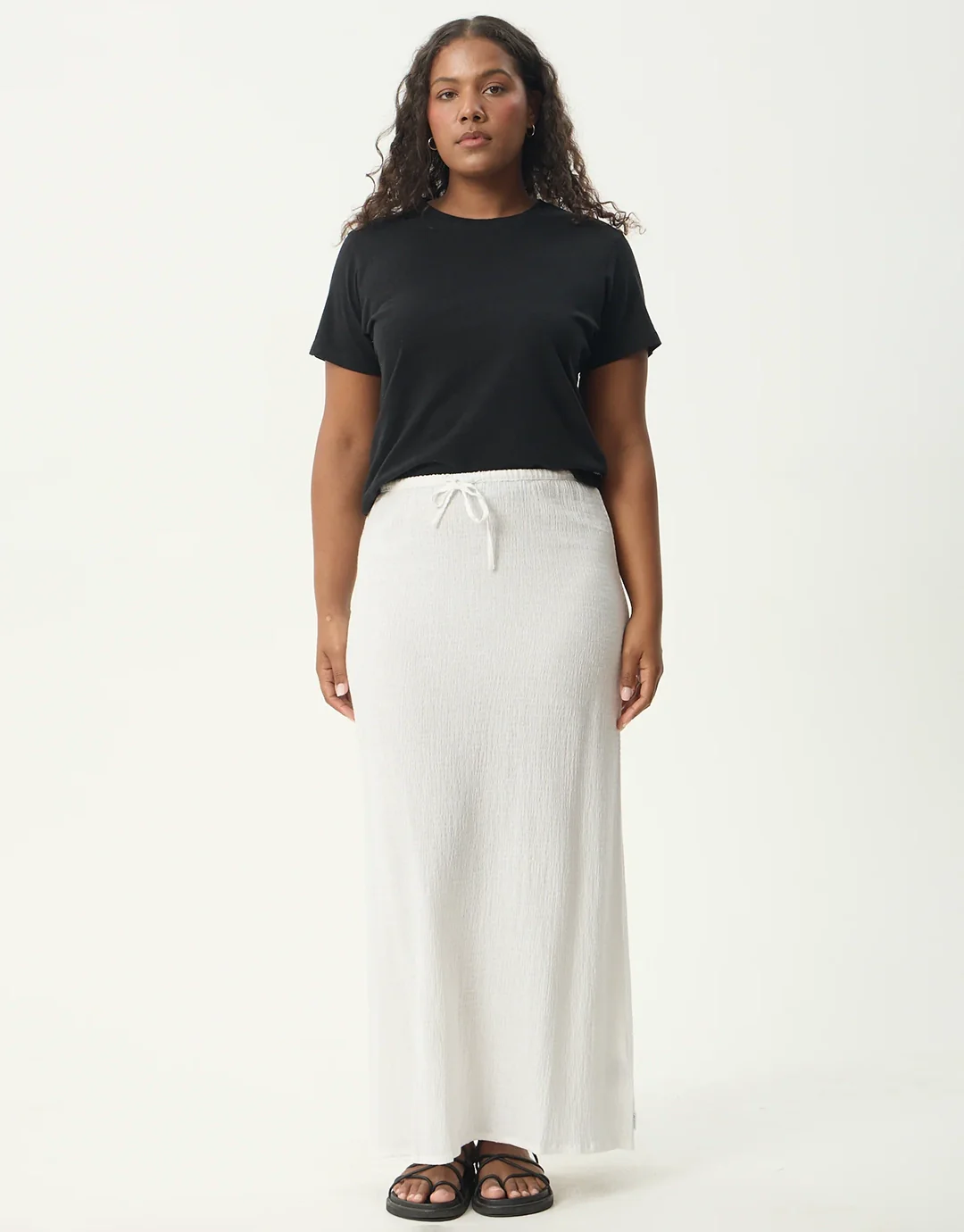 Focus Seersucker Maxi Skirt - Off White - Image 2