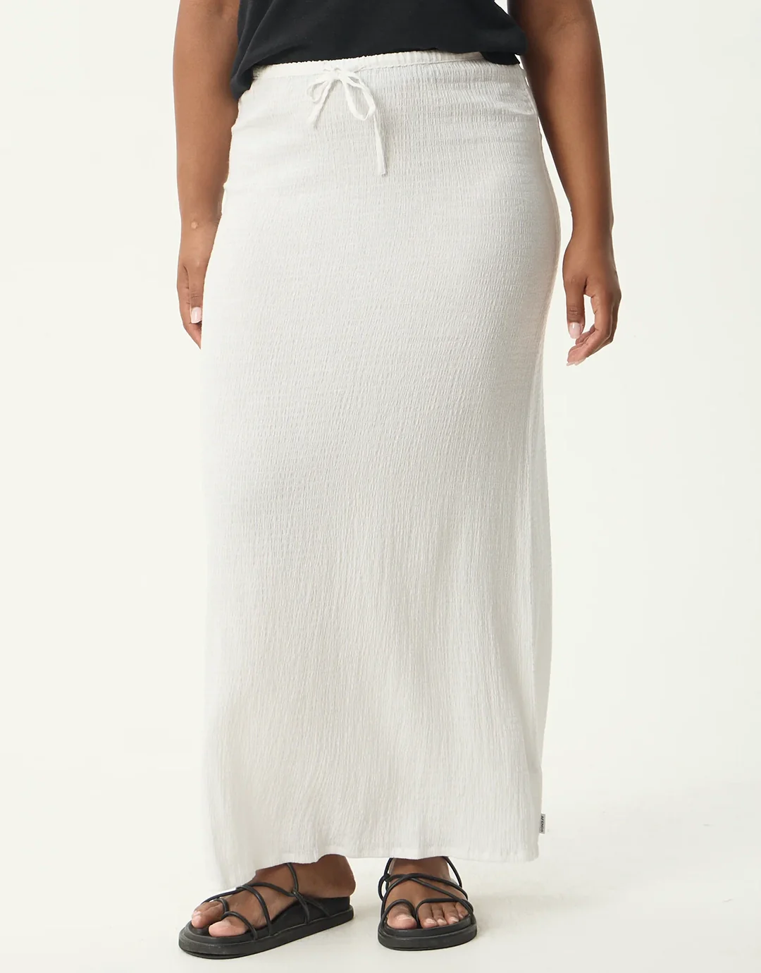 Focus Seersucker Maxi Skirt - Off White - Image 3