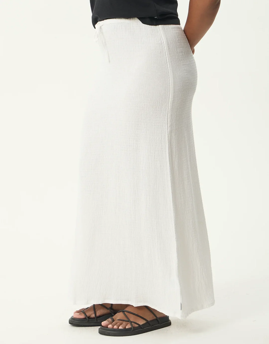 Focus Seersucker Maxi Skirt - Off White - Image 4