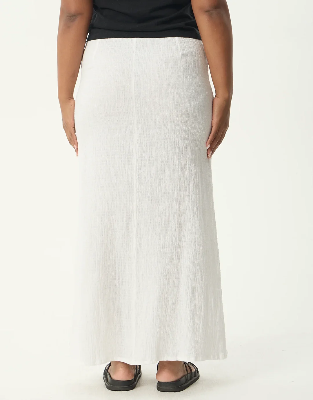 Focus Seersucker Maxi Skirt - Off White - Image 6