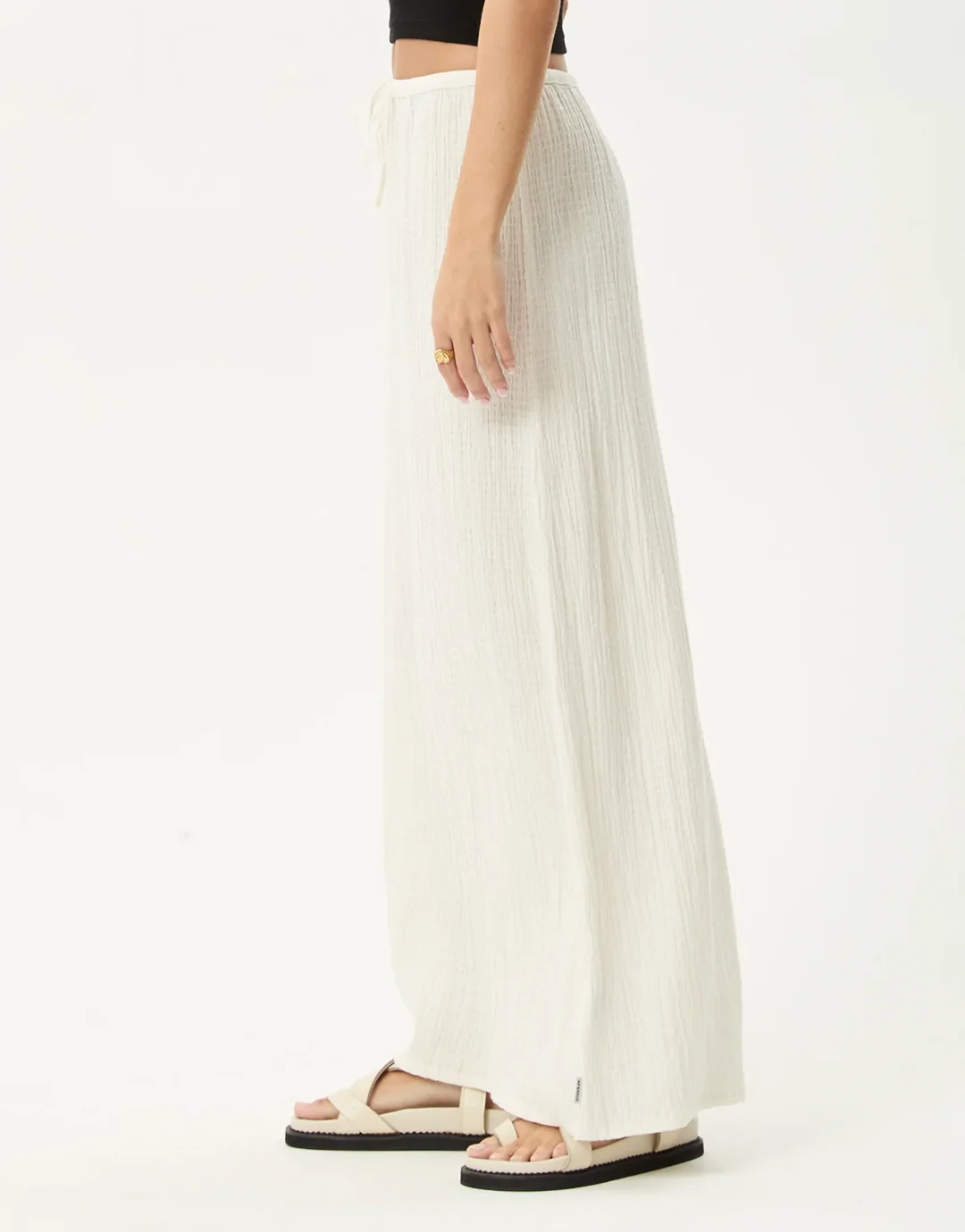 Focus Seersucker Maxi Skirt - Off White - Image 9
