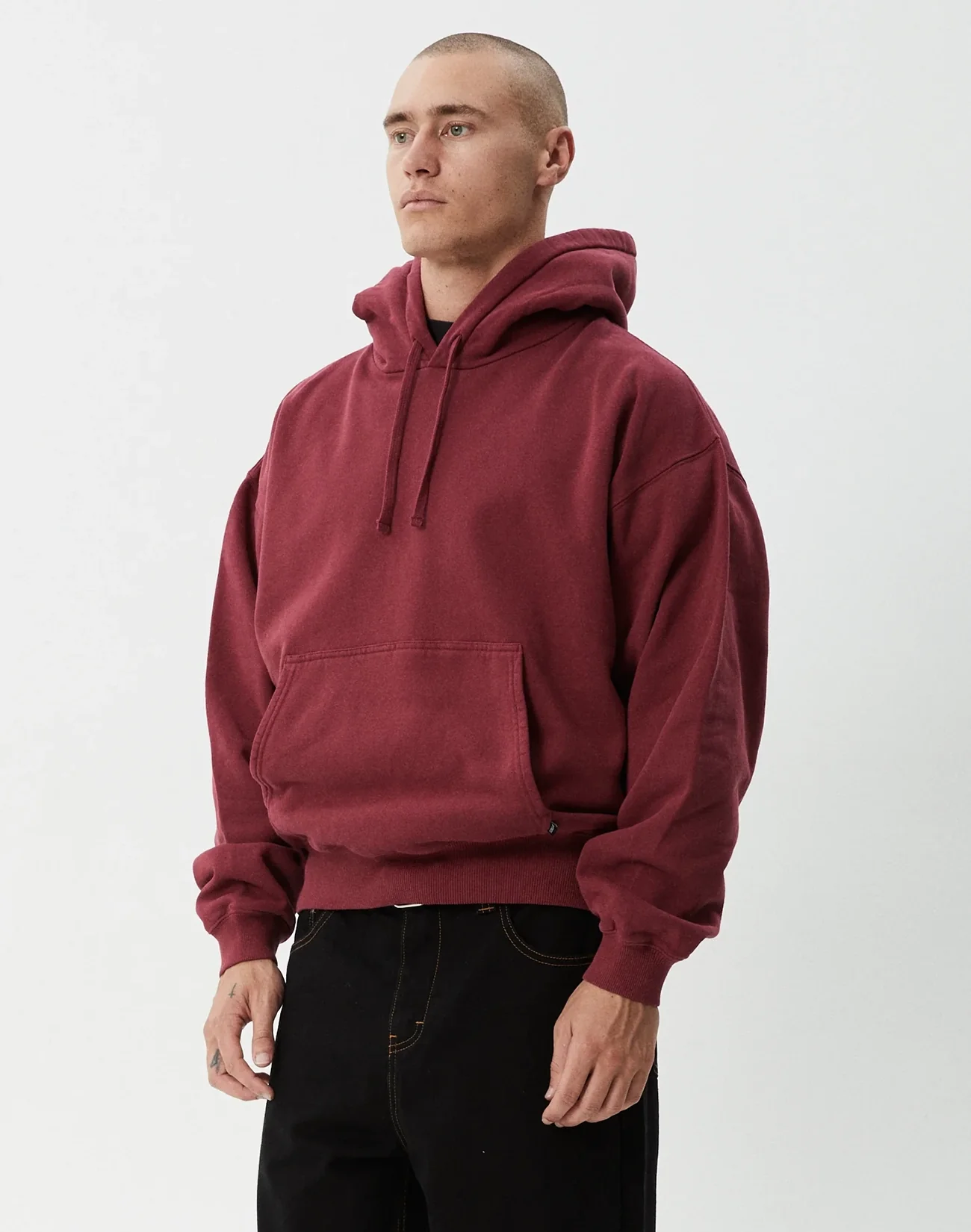 Genesis Boxy Hoodie - Washed Burgundy - Image 3