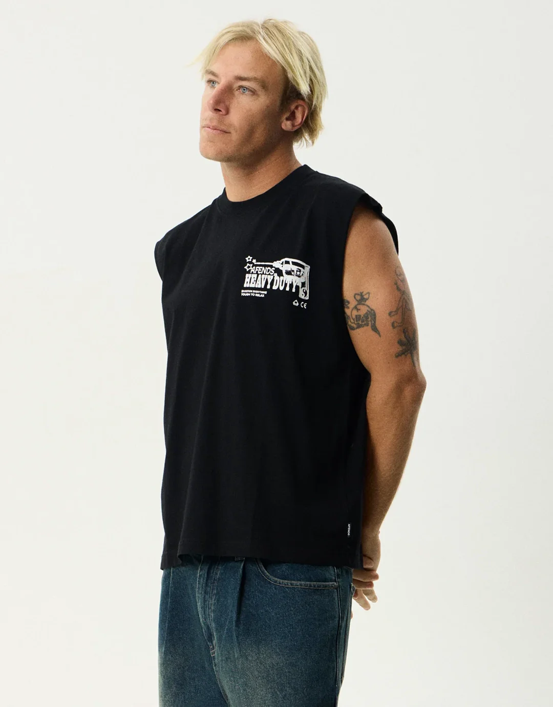 Heavy Duty Sleeveless T-Shirt - Black - Image 4