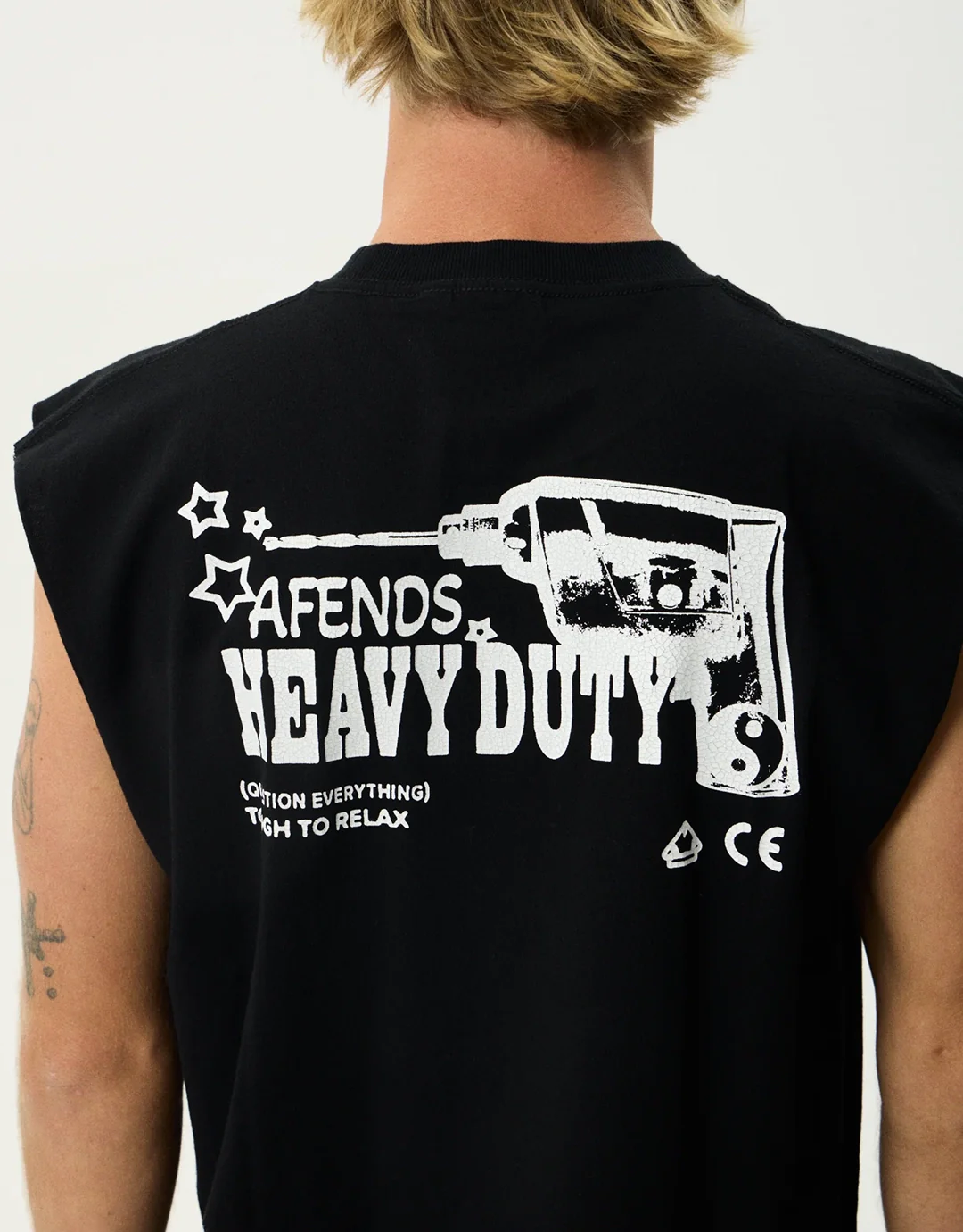 Heavy Duty Sleeveless T-Shirt - Black - Image 7