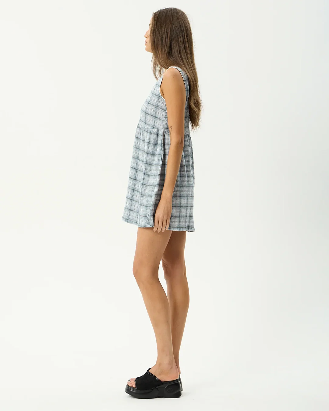 Lagoon Jesse - Seersucker Mini Dress - Overcast Check - Image 7