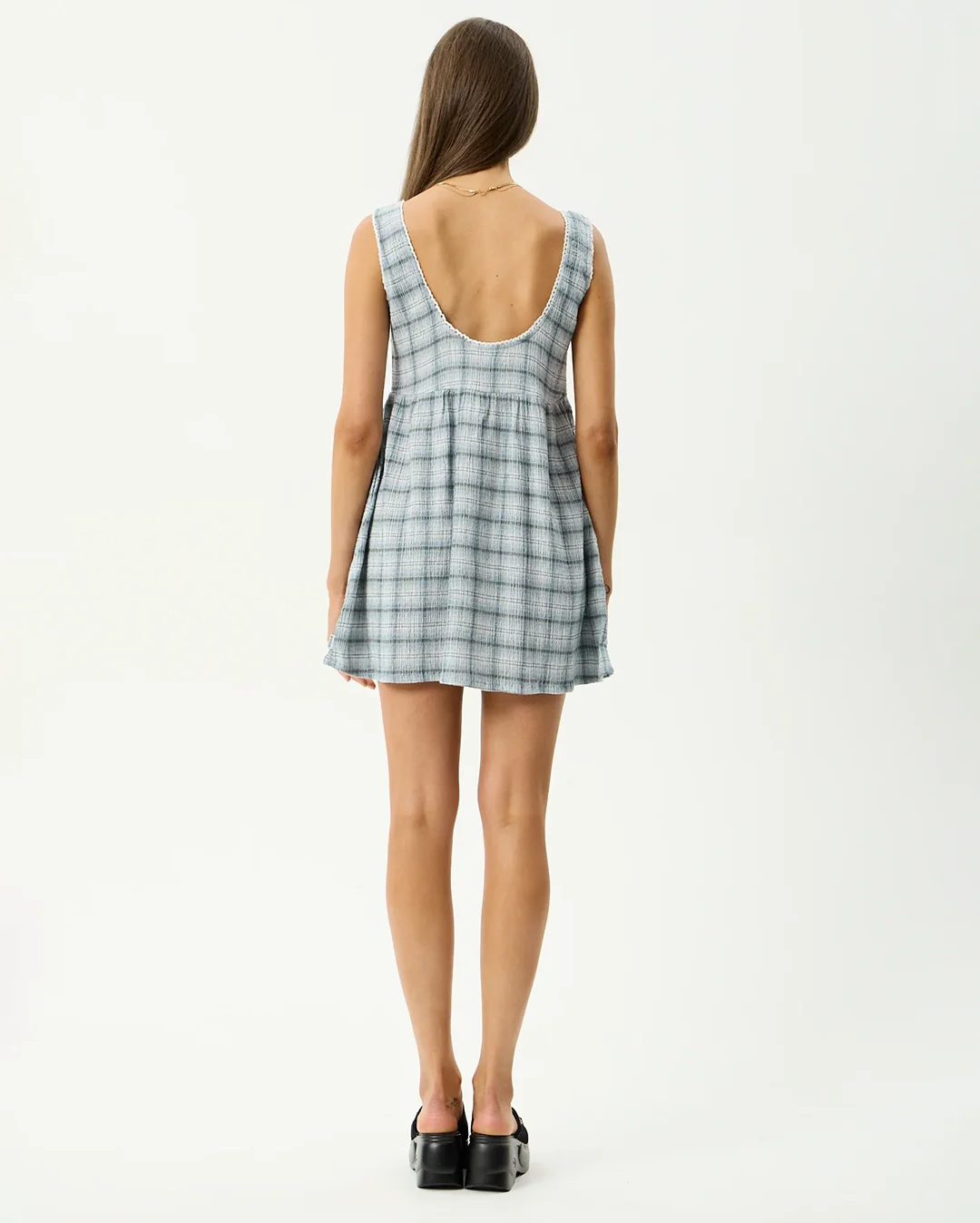 Lagoon Jesse - Seersucker Mini Dress - Overcast Check - Image 8