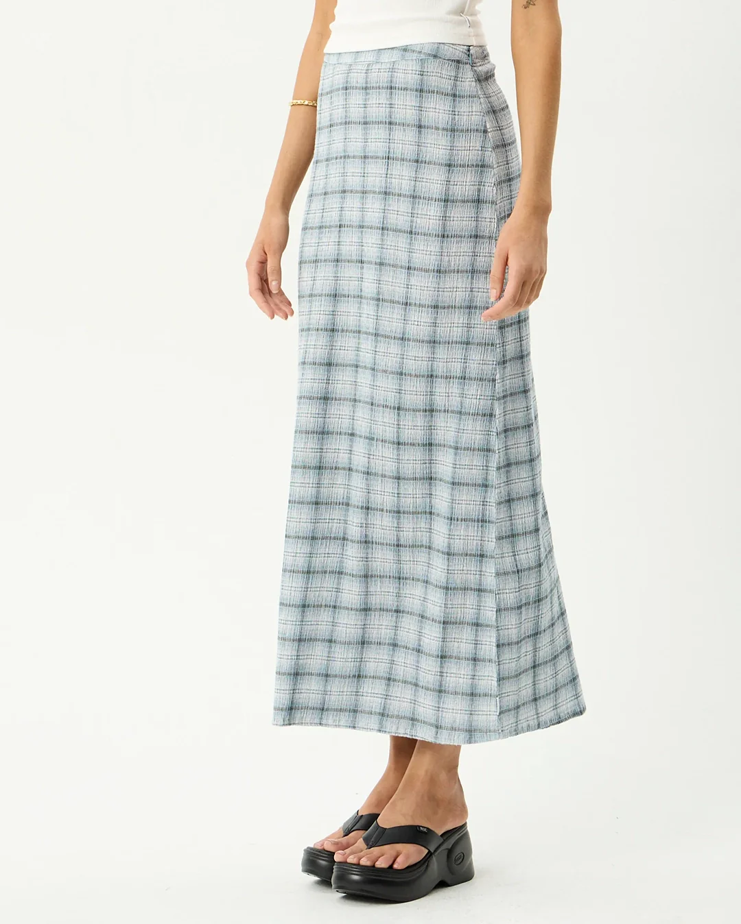 Lagoon - Seersucker Maxi Skirt - Overcast Check - Image 3