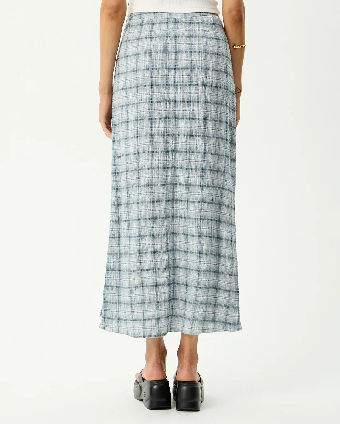 Lagoon - Seersucker Maxi Skirt - Overcast Check - Image 5