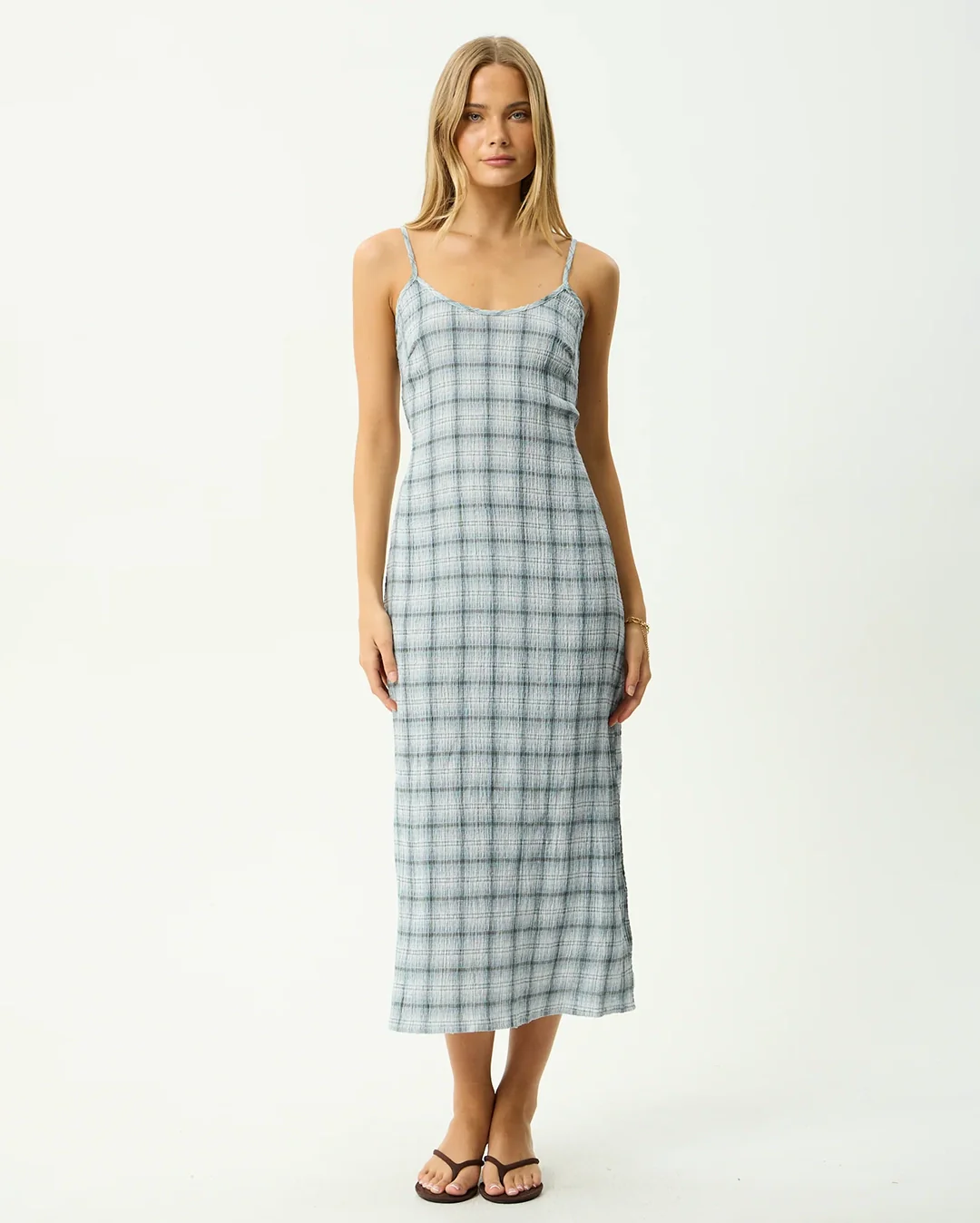 Lagoon - Seersucker Midi Dress - Overcast Check - Image 4