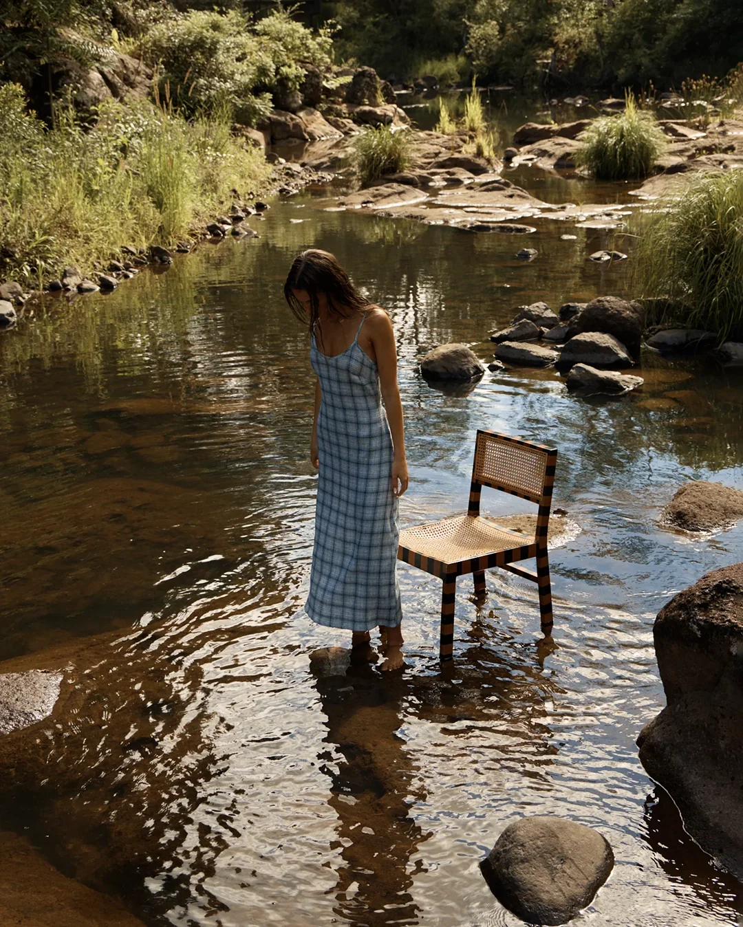 Lagoon - Seersucker Midi Dress - Overcast Check - Image 8