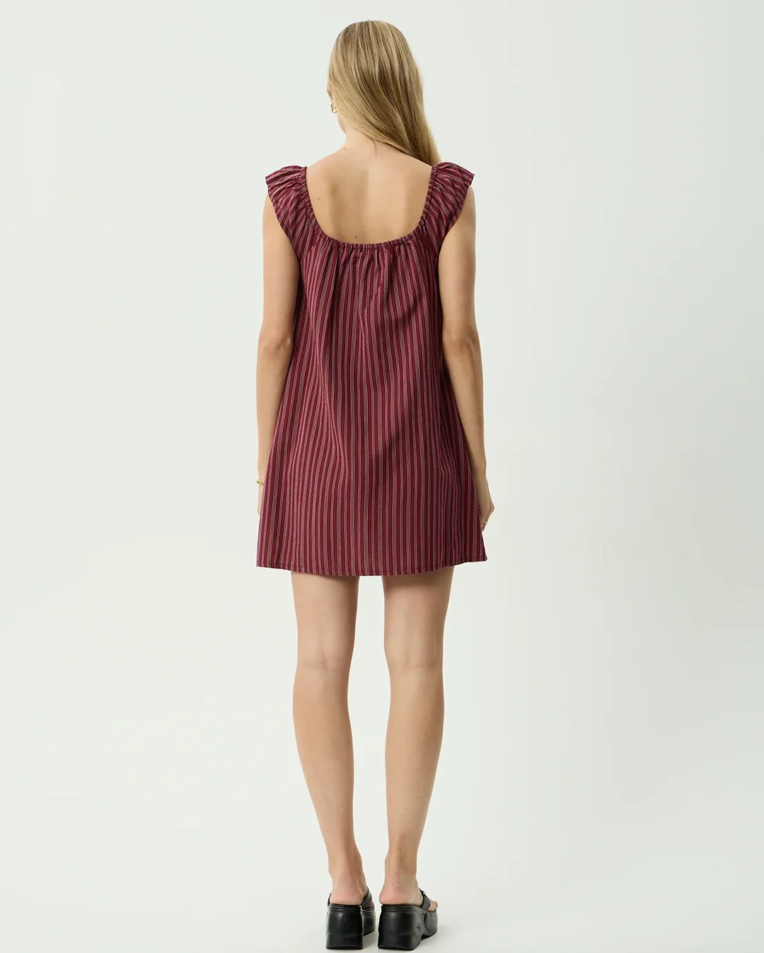 Ledger - Mini Dress - Burgundy Stripe - Image 5