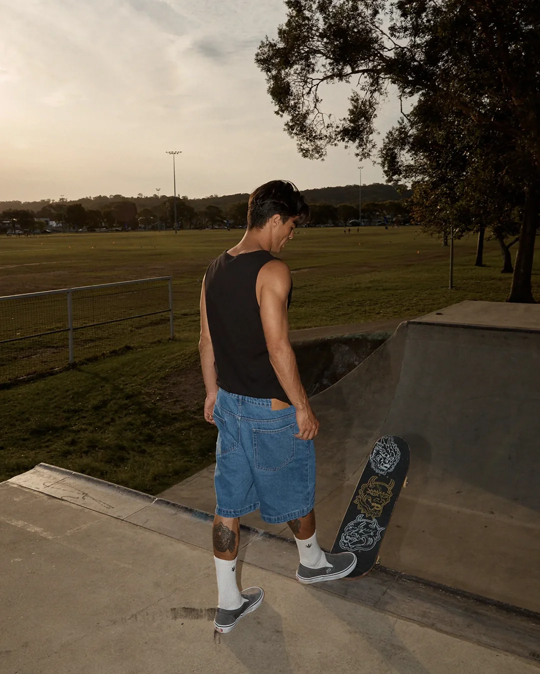 Lil C 22" Baggy Denim Shorts - Worn Blue - Image 2