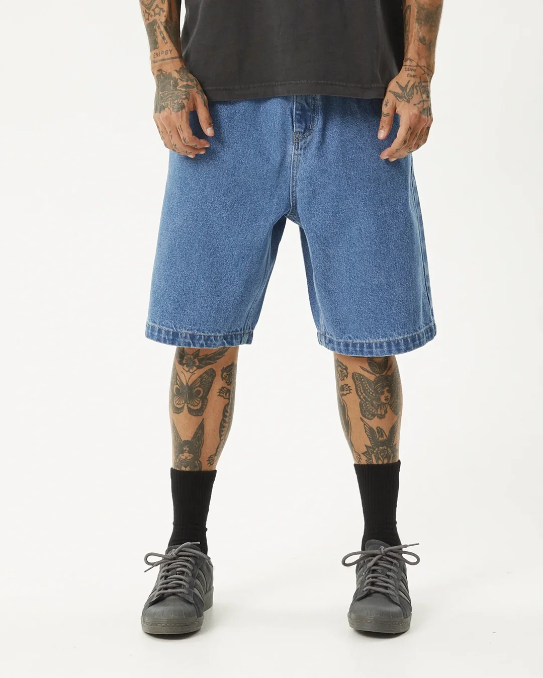 Lil C 22" Baggy Denim Shorts - Worn Blue - Image 7