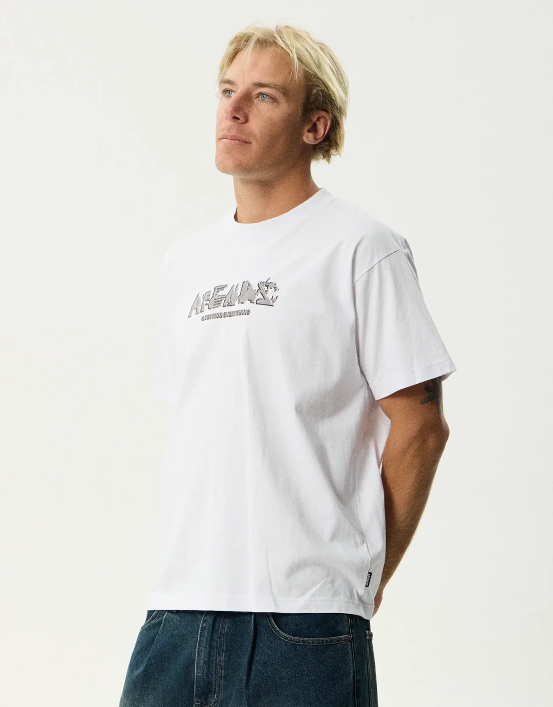 Liquid Metal Heavyweight Boxy T-Shirt - White - Image 3