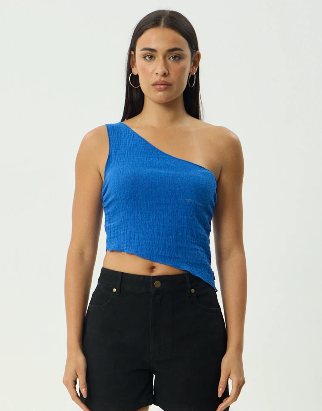 Marina Seersucker One Shoulder Top - Marina - Image 8