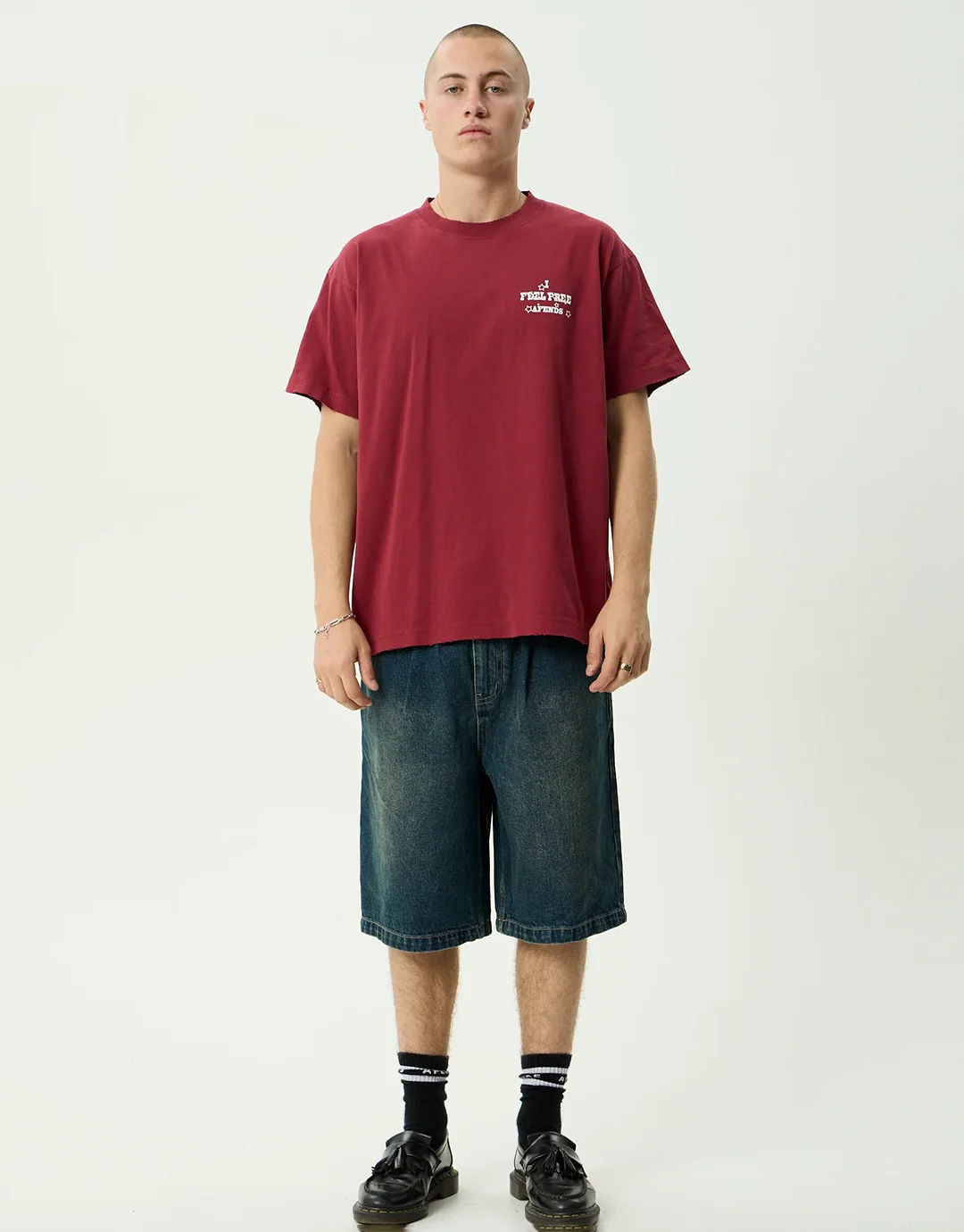 Sonoran Boxy T-Shirt - Washed Burgundy - Image 3