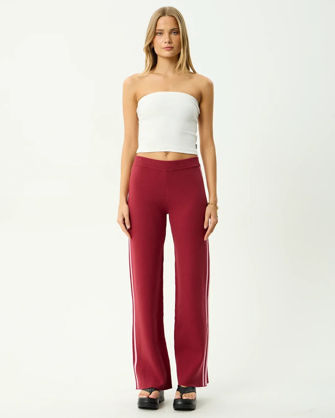 Sunny - Knit Pant - Burgundy - Image 2