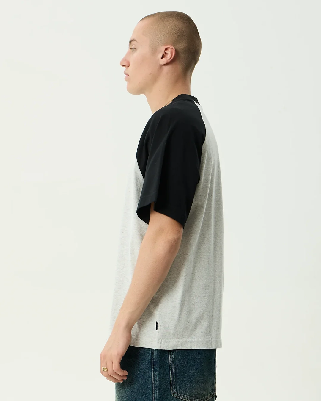 Wings Heavyweight Raglan Tee - Grey Marle - Image 4