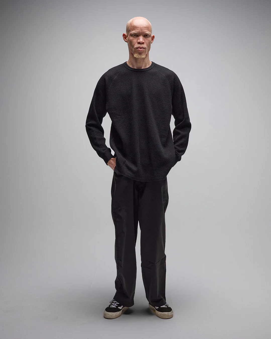 Ag Raglan Waffle - Black - Image 7