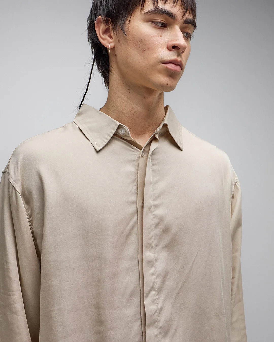Ag Vivian Boxy Long Sleeve Shirt - Cream - Image 6