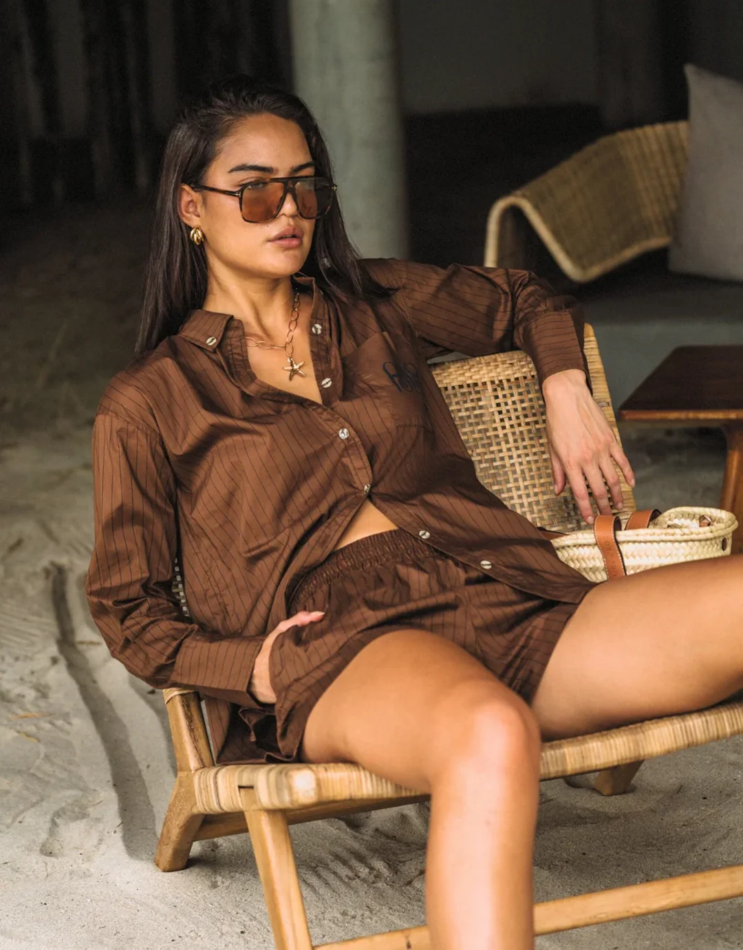 AJJA Stripe Short - Mocha - Image 6