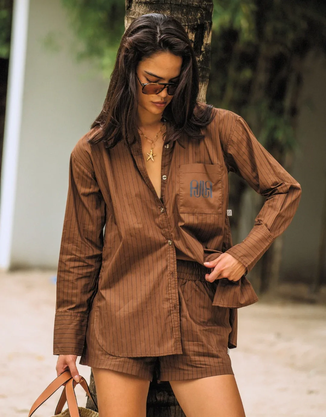 AJJA Stripe Short - Mocha - Image 7
