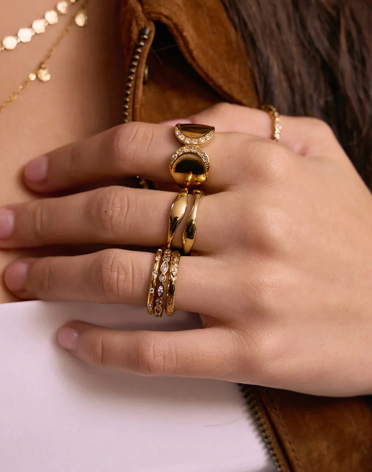 Dune Gold Ring - Gold - Image 9
