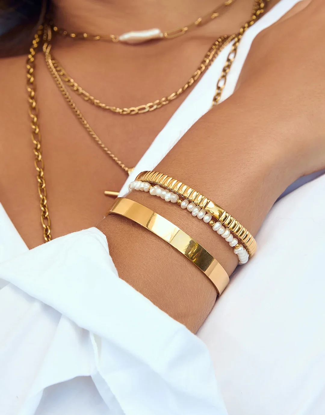 Natasha Gold Cuff - Gold - Image 4