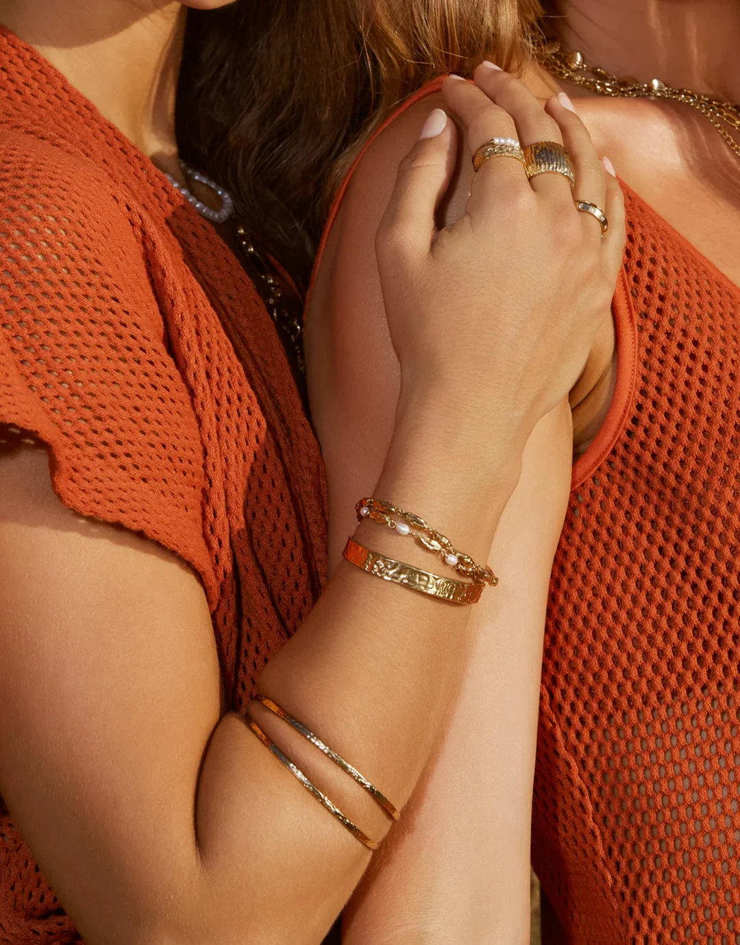 Olivia Gold Cuff Bracelet - Gold - Image 10