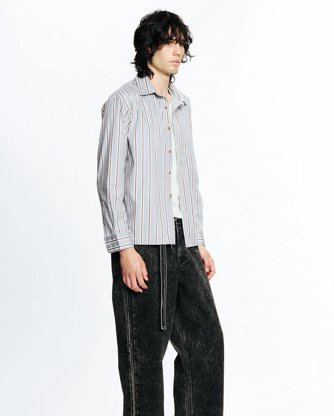 Hold Long Sleeve Shirt - Grey Stripe