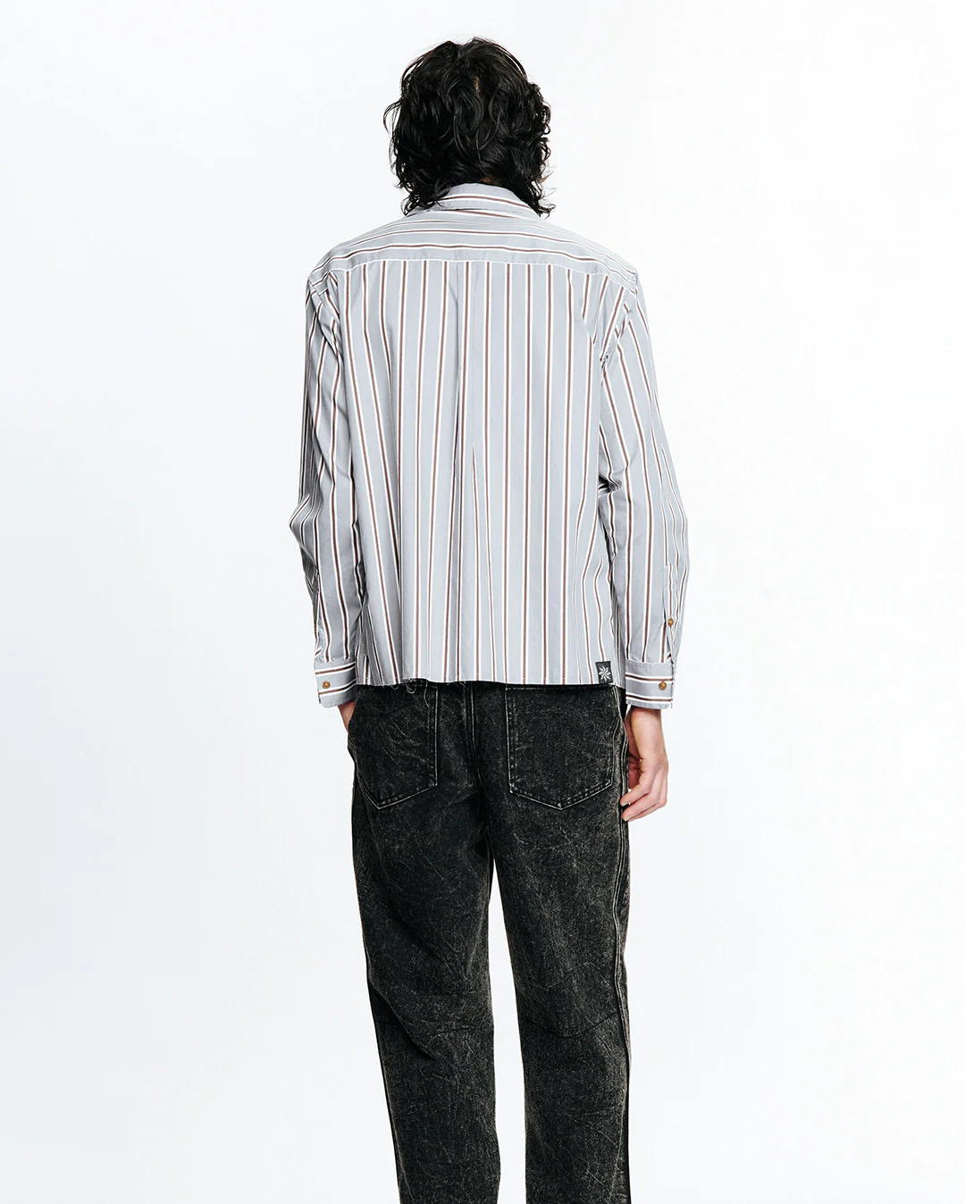 Hold Long Sleeve Shirt - Grey Stripe - Image 5